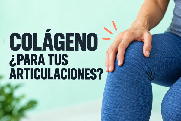 Colágeno para tus articulaciones: mano apoyada sobre una rodilla con ropa deportiva.