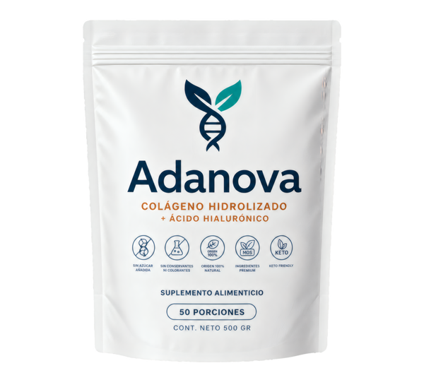 Adanova colágeno hidrolizado con ácido hialurónico, 500 g