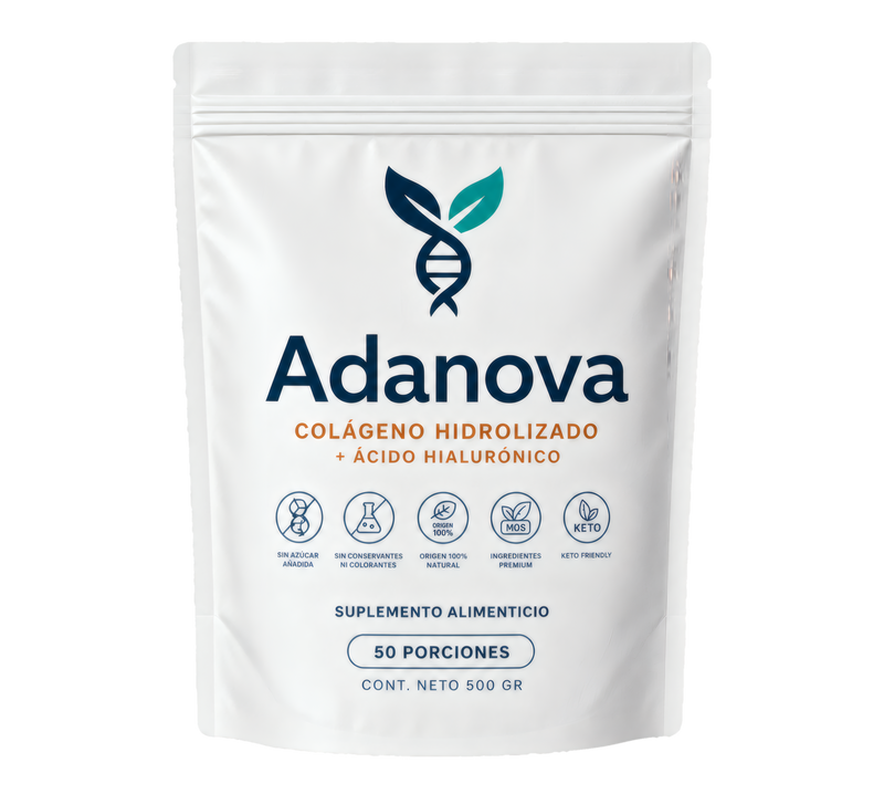 Adanova colágeno hidrolizado con ácido hialurónico, 500 g